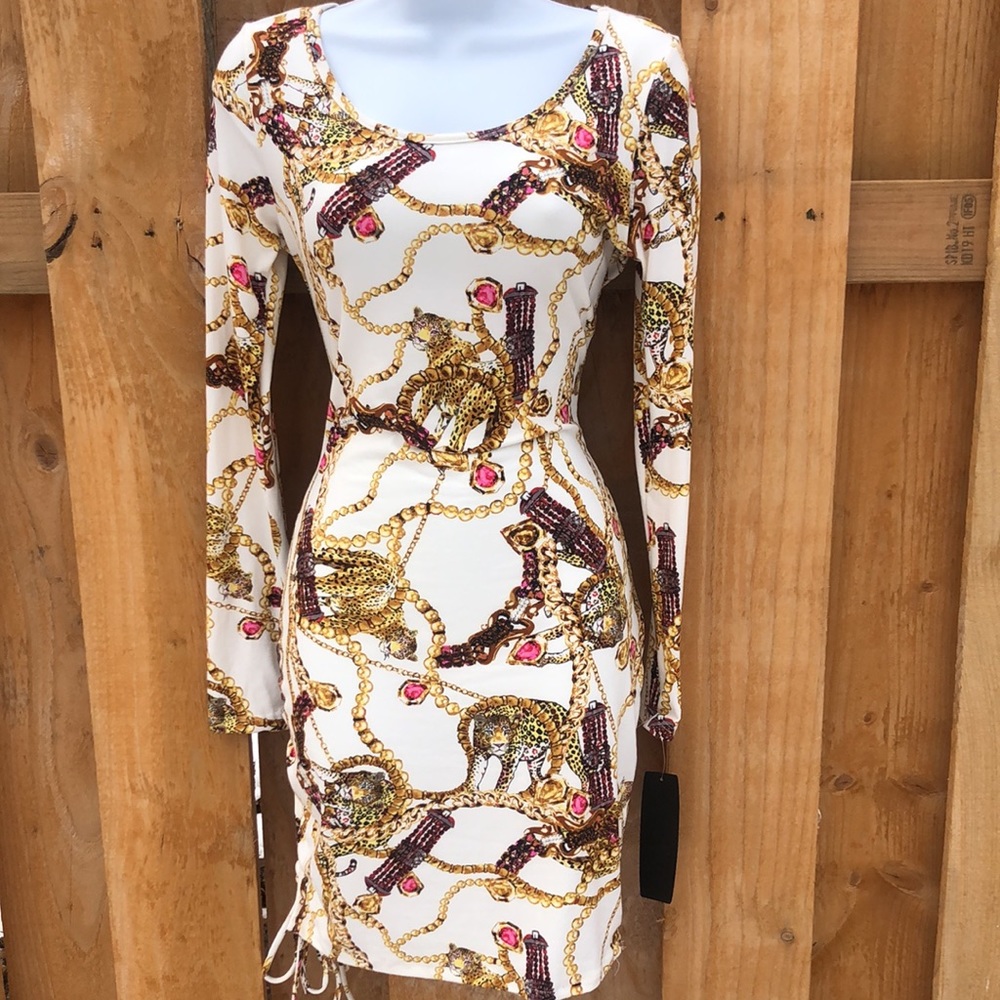 Print LS lace u ivory (m,L)🔥